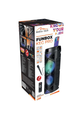 Акустична система 1.0 Media-Tech 50W, Bluetooth/FM/AUX/SD/USB/КАРАОКЕ/LED чорна