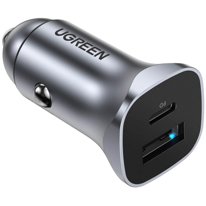 Автозарядка 2xUSB 30W (USB-C + USB-A) CD130 Ugreen