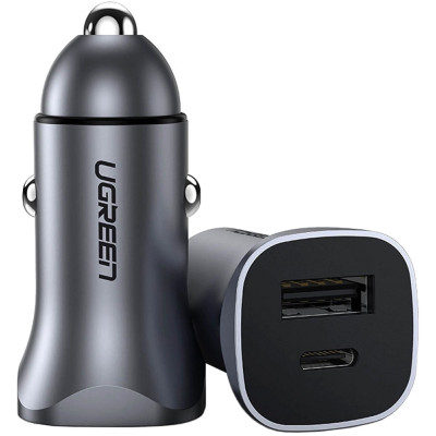 Автозарядка 2xUSB 30W (USB-C + USB-A) CD130 Ugreen Автозарядка 2xUSB 30W (USB-C + USB-A) CD130 Ugreen