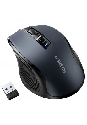 Мишка UGREEN 2.4GHz MU006, бездротова, Bluetooth, 4000dpi., 4кн.,Silence Design, Сіра