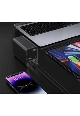 УМБ Choetech 27000mAh 222.5W, UPS mode, 2xUSB-C PD 100+100W, 2хUSB-A 22W, Li-pol, Display, black