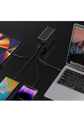 УМБ Choetech 27000mAh 222.5W, UPS mode, 2xUSB-C PD 100+100W, 2хUSB-A 22W, Li-pol, Display, black