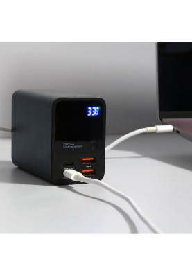 УМБ Choetech 27000mAh 222.5W, UPS mode, 2xUSB-C PD 100+100W, 2хUSB-A 22W, Li-pol, Display, black