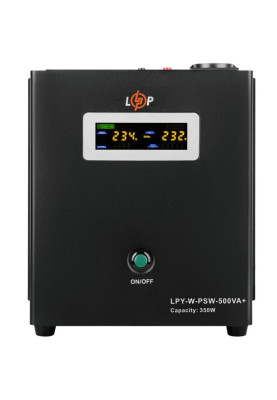 ДБЖ Logicpower LPY-W-PSW-500VA+(350Вт) 5A/10A з правильною синусоїдою 12В, без АКБ