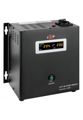 ДБЖ Logicpower LPY-W-PSW-500VA+(350Вт) 5A/10A з правильною синусоїдою 12В, без АКБ