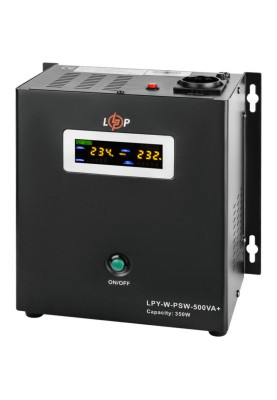 ДБЖ Logicpower LPY-W-PSW-500VA+(350Вт) 5A/10A з правильною синусоїдою 12В, без АКБ