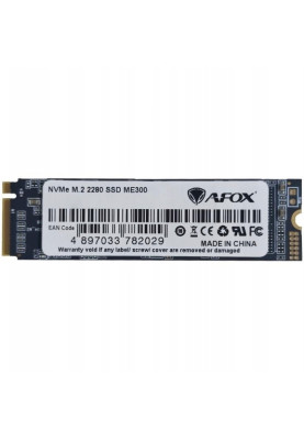 SSD 256Gb AFox ME300 M.2 2280 PCIe NVMe Gen 3x4 3D TLC NAND, Retail