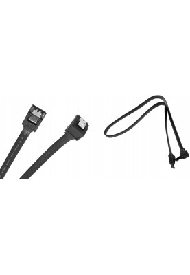 Кабель SATA 3.0 7pin, F/F, 0.4 м, L-конектор, Black