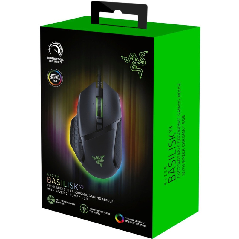 Мишка Razer Basilisk V3 7кн, 26000 dpi, RGB чорна