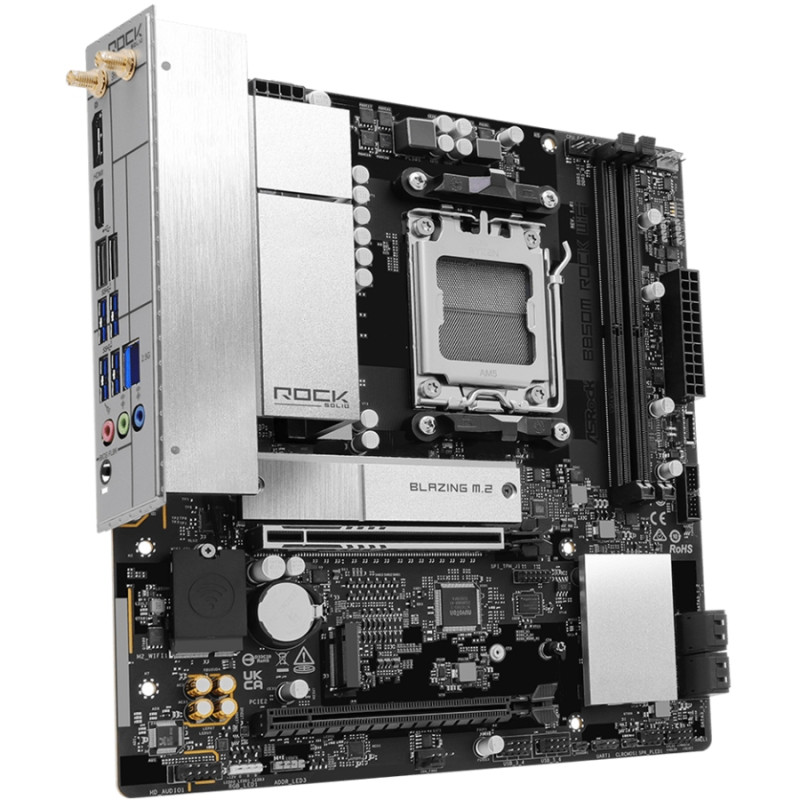 ASRock B850M ROCK WIFI (AM5/B850, 2*DDR5, PCIex16, HDMI/DP, 4xSATAIII,2xM.2, 2.5GLan, mATX)