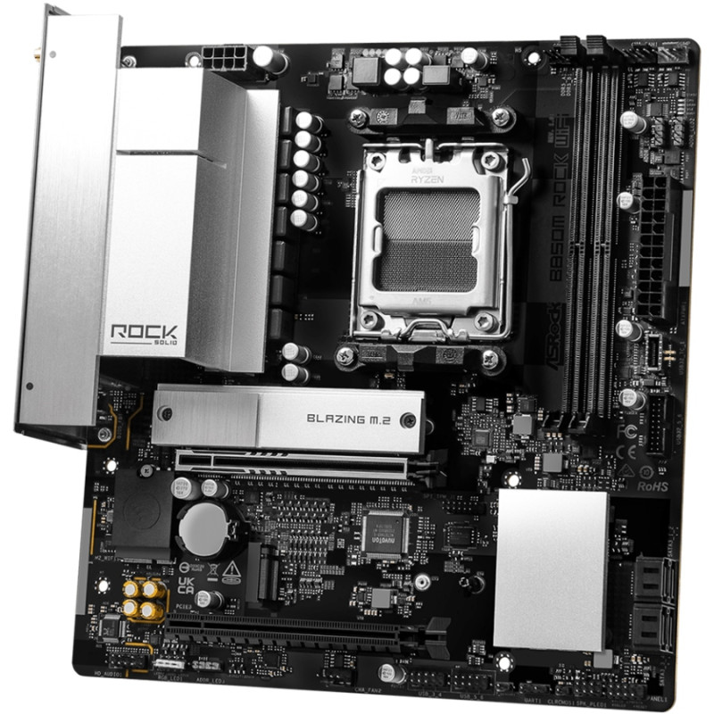ASRock B850M ROCK WIFI (AM5/B850, 2*DDR5, PCIex16, HDMI/DP, 4xSATAIII,2xM.2, 2.5GLan, mATX)
