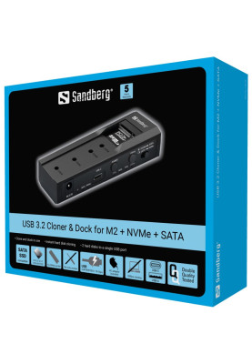 Док-станція USB3.2 Type-C -->SSD M2/NVMe, SATA Cloner & Dock Sandberg
