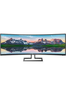 TFT 48.8" Philips 498P9, VA, 5120 x 1440, HDMI 2.0 x 2, DP, USB, колонки, чорний