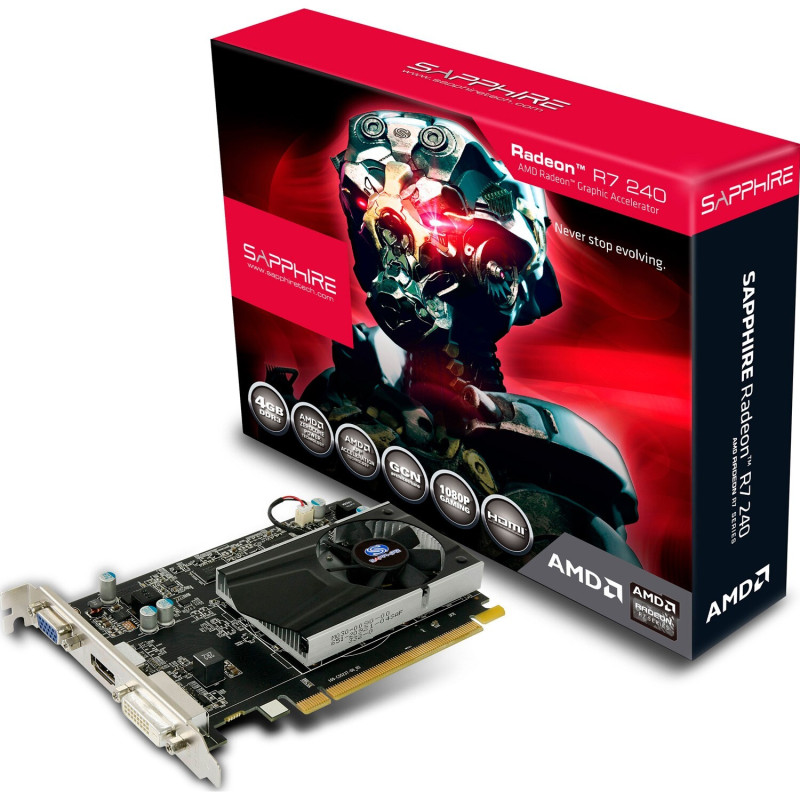 AMD Radeon R7 240 Sapphire, 4GB DDR3,  PCI Express