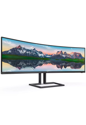 TFT 48.8" Philips 498P9Z, VA, 5120 x 1440, HDMI 2.0 x 3, DP, USB 3.2 x 2, HAS, колонки, чорний