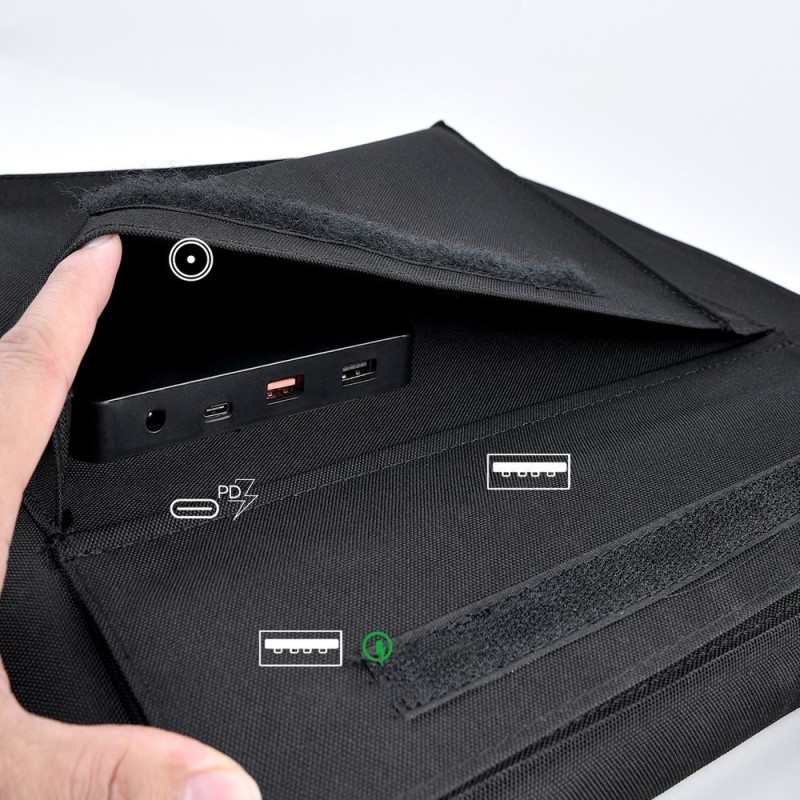 Сонячна панель Choetech 80W DC80W, 5V/2.4A USB + 5V/2.4A QC3.0 + USB-C PD3.0 30W, 158x41см