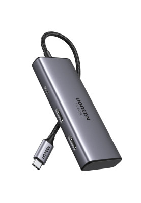 Док-станція USB3.1 Type-C --> HDMIx2 4K60Hz (8k30Hz)/USB 3.0x2/Type-C/PD 100W CM498 6 in 1 Ugr