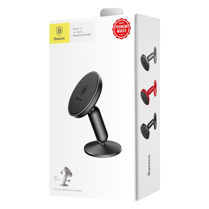 Автомобільне кріплення для смартфона Magnetic Bullet An on-board (Клейка стрічка) Baseus Чорне
