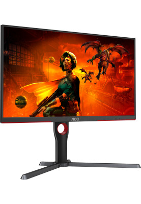 TFT 27" AOC U27G3X/BK, IPS, 160Гц, 1мс, 2хHDMI, 2хDP, HAS, Pivot, чорно-червоний