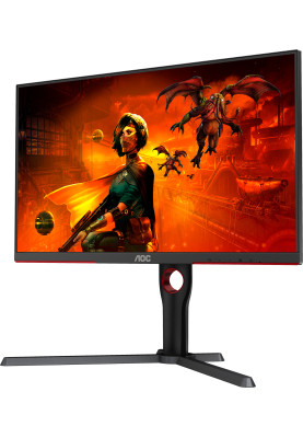 TFT 27" AOC U27G3X/BK, IPS, 160Гц, 1мс, 2хHDMI, 2хDP, HAS, Pivot, чорно-червоний