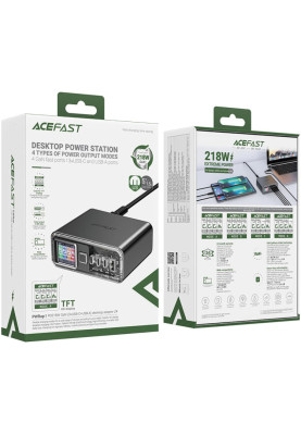 Зарядний пристрій 4xUSB 218W (3xUSB-C + USB-A) Gan Z4 Fast Charger Acefast