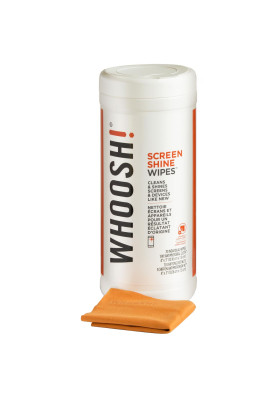 Набір для чищення Whoosh! 70 WIPES Серветки для очищення екрану 70шт з мікрофіброю 14см x14см BOX