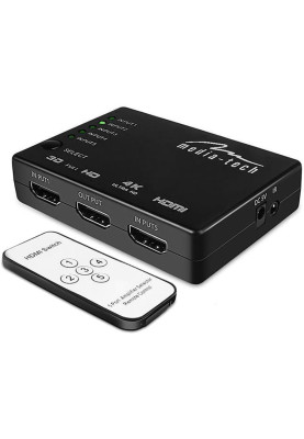 Комутатор HDMI 5xports HDMI switch, remote controlled, 4K resolution support Media-Tech