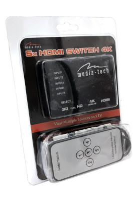 Комутатор HDMI 5xports HDMI switch, remote controlled, 4K resolution support Media-Tech
