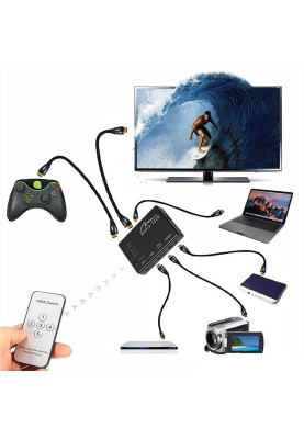 Комутатор HDMI 5xports HDMI switch, remote controlled, 4K resolution support Media-Tech