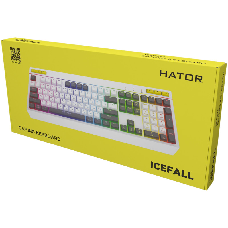 Клавіатура ігрова мембранна HATOR Icefall white