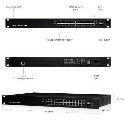 Комутатор UBIQUITI EdgeSwitch ES-24-250W