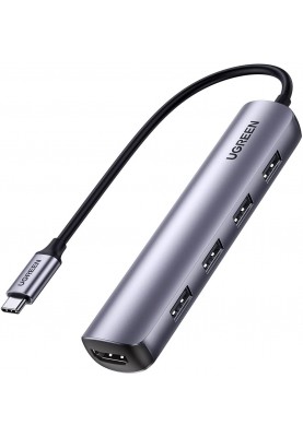 Док-станція USB3.0 Type-C --> HDMI/USB 3.0x4 Ugreen CM417 Сіра