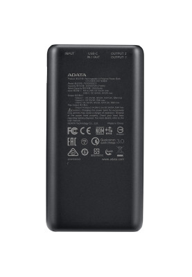 УМБ ADATA 20000 mAh 20W QC 3.0/PD 3.0 USB-C + USB2.0 чорна