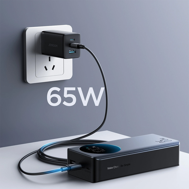 УМБ Joyroom 30000mAh 65W PD,QC3.0, USB-A, 2xUSB-C In/Out, Black