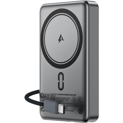 УМБ Acefast Magnetic Wireless 10000mAh 22.5W PD,QC 3.0 USB-C In/Out, QI 15W  M18 Black