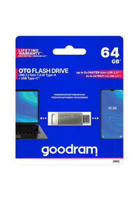 USB Flash GoodRAM 64GB USB 3.2 ODA3 Metal, Retail