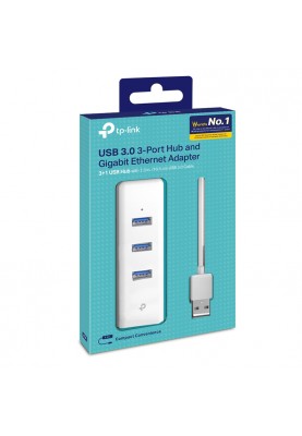 Адаптер WiFi TP-Link UE330, USB 3.0 to Gigabit,  3-Port USB 3.0 Hub, 1 USB 3.0 connector, 1 Gb, 3 US