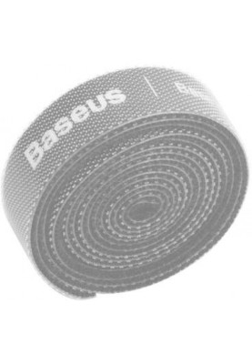 Органайзер проводів BASEUS COLOURFUL CIRCLE VELCRO STRAP 1M, Сірий (ACMGT-E0G)