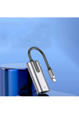 Перехідник USB 3.1 Type-C --> Ethernet RJ45 1000Mb Aluminum Vention сірий
