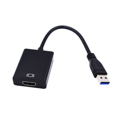 Перехідник USB 3.0 Type-A --> HDMI AF кабель 20см, чорний