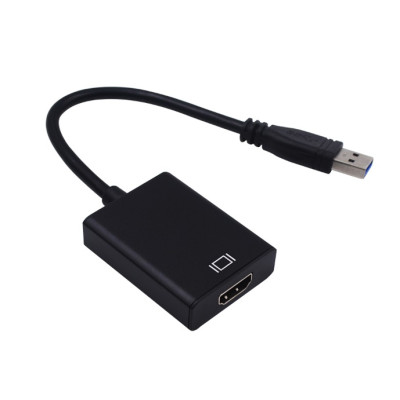 Перехідник USB 3.0 Type-A --> HDMI AF кабель 20см, чорний Перехідник USB 3.0 Type-A --> HDMI AF кабель 20см, чорний