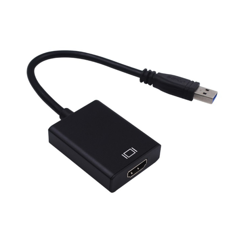 Перехідник USB 3.0 Type-A --> HDMI AF кабель 20см, чорний