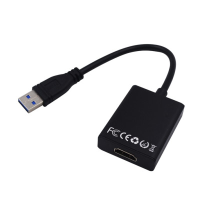 Перехідник USB 3.0 Type-A --> HDMI AF кабель 20см, чорний