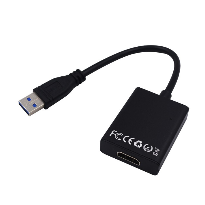 Перехідник USB 3.0 Type-A --> HDMI AF кабель 20см, чорний