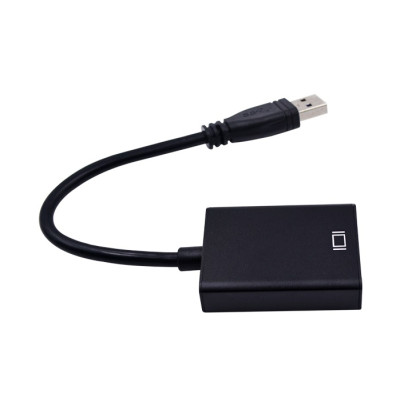 Перехідник USB 3.0 Type-A --> HDMI AF кабель 20см, чорний