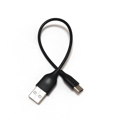 Кабель для Power Bank USB AM-USB3.1 Type-C 2.4А 20см, чорний