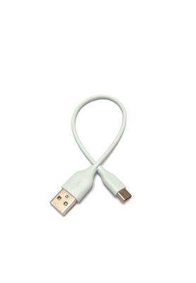 Кабель для Power Bank USB AM-USB3.1 Type-C 2.4А 20см, білий