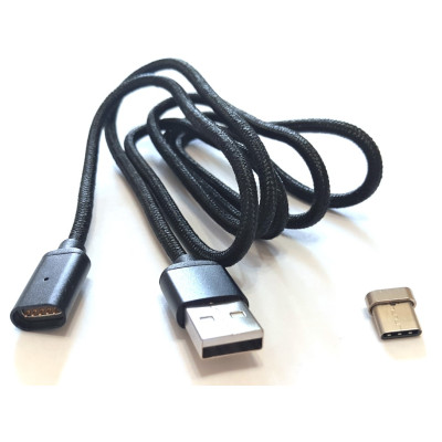 Кабель магнітний Type-C 2.1A, 1м., обплетення, чорний
