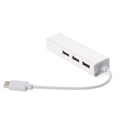 Хаб USB 2.0 Type-C -> 3xUSB 2.0 + RJ45 Fast Ethernet White