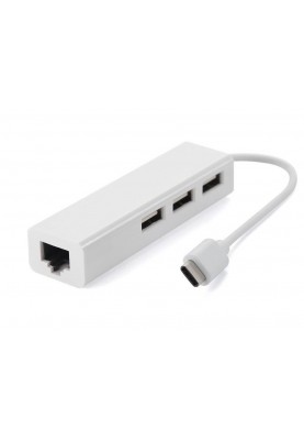 USB Hub Type-C Hub 3-port USB2.0 + RJ45 Fast Ethernet, білий